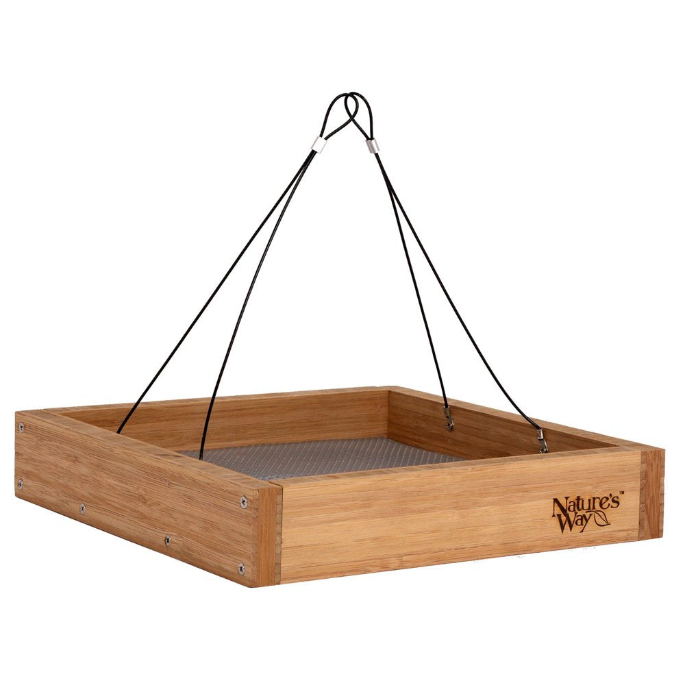 'Nature'S Way Bamboo Tray Bird Feeder 2QT, Brown