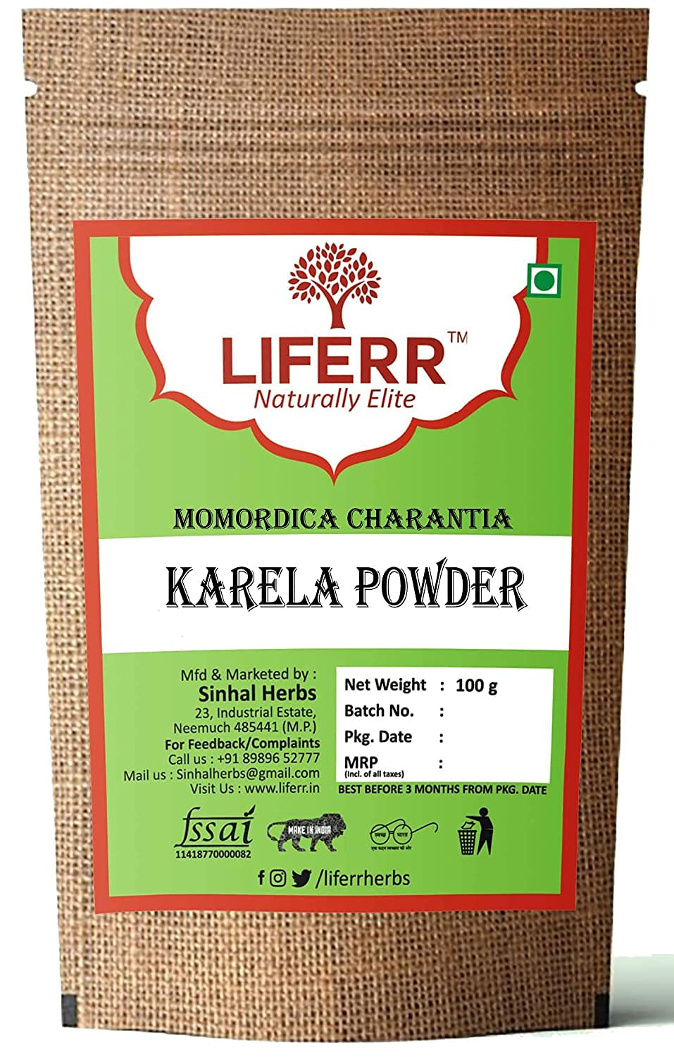 A.K. LIFERR Dry Karela Powder | Bitter Gourd Powder | Momordica Charantia Powder | Kaaraate | 200G