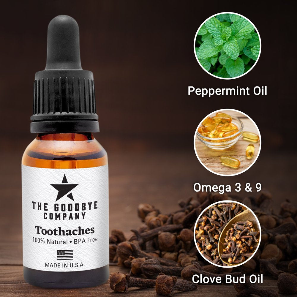 Toothaches Pain Relief Treatment – Clove Bud Oil, Peppermint Oil; Homeopathic Remedy for Tooth Pain Made from Essential Oils and Omega 9; Relieves Mouth Pain and Reduces Inflammation