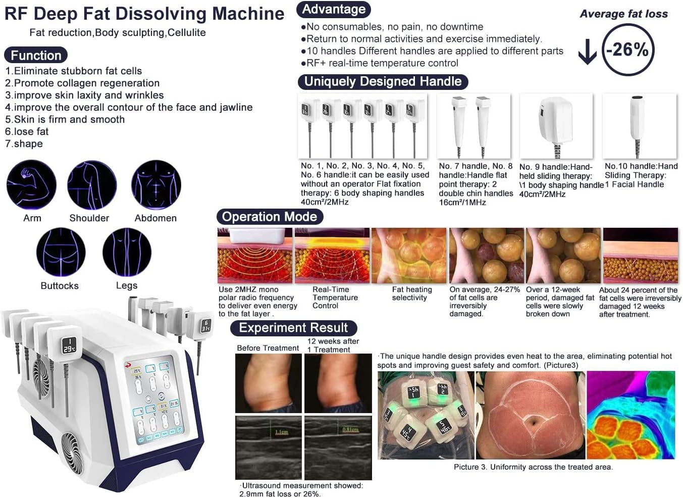 Trusculpt Monopolar Sculpting Fat Dissolving Machine 10 Handles Slimming Weight Loss