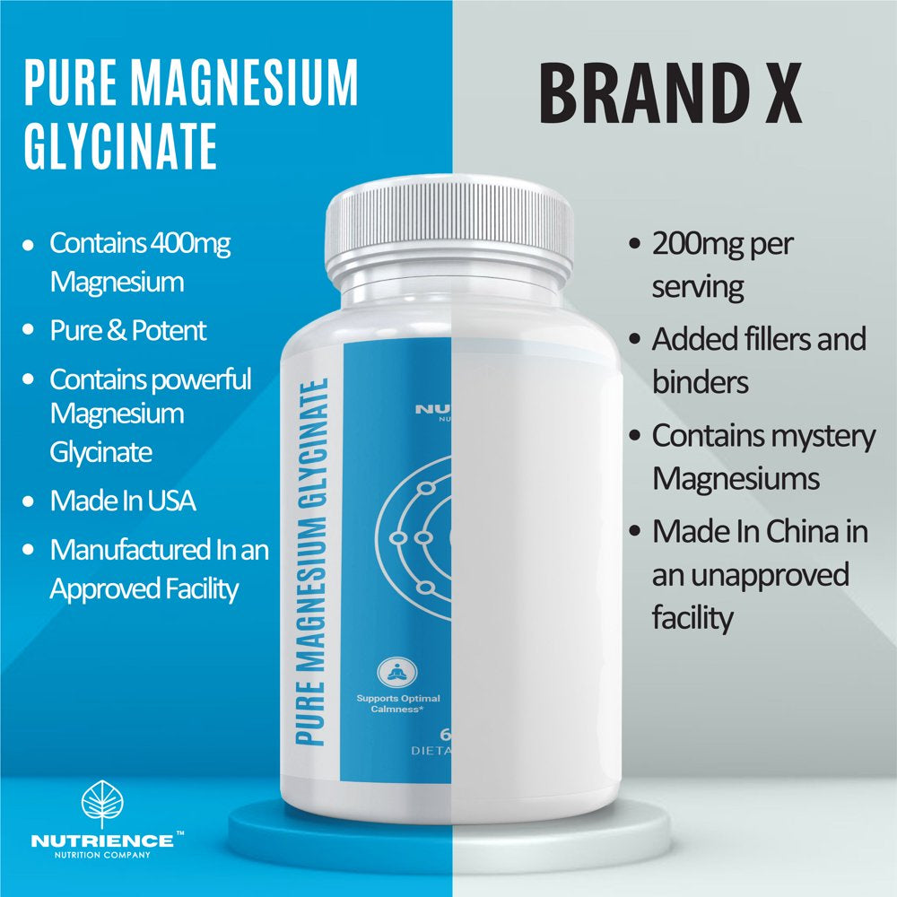 Magnesium Glycinate 400Mg - Magnesium Pills for Women and Men for Improved Sleep Support, Stress Relief & Cramp Defense - 180 Capsules