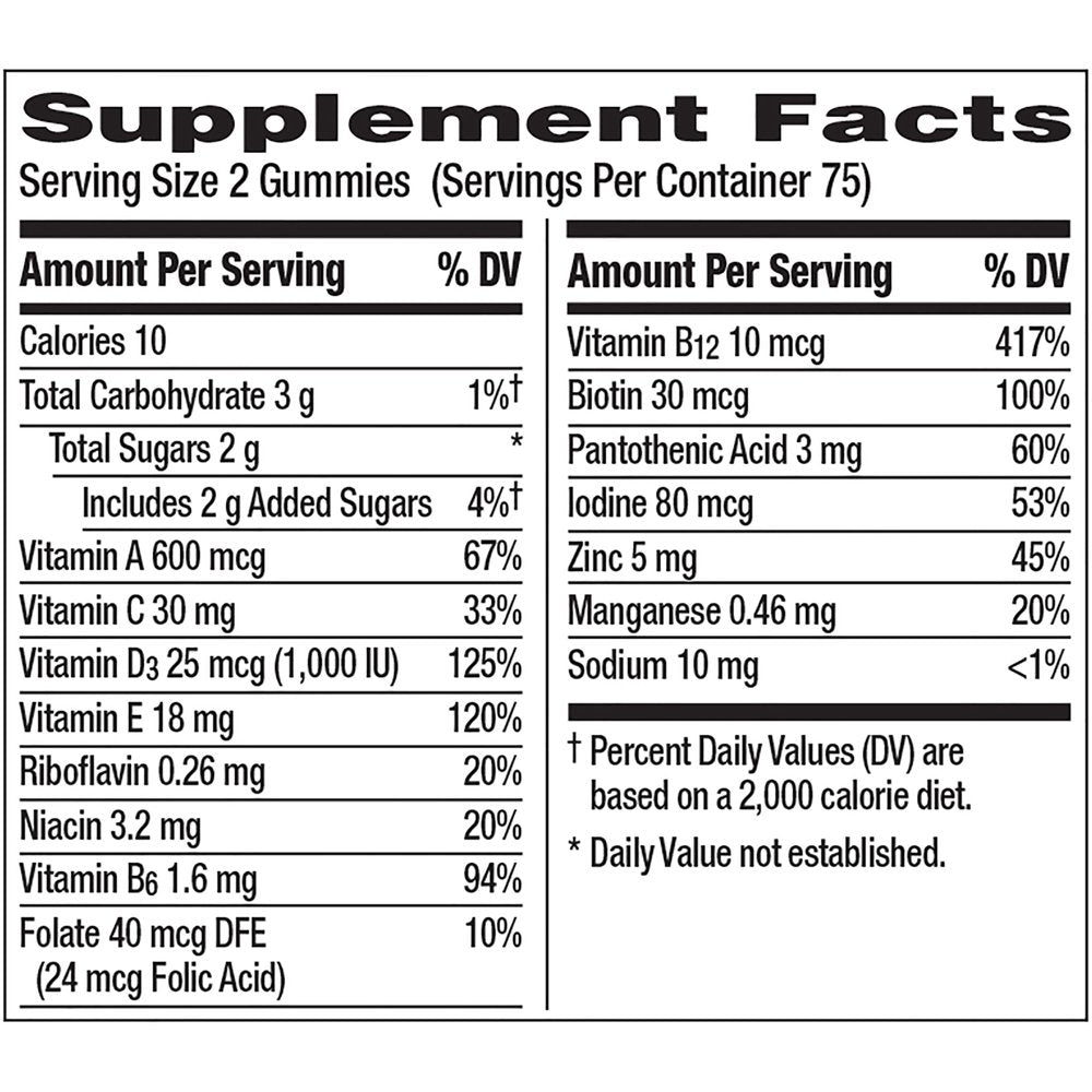 Centrum Multigummies Adult Multivitamin Supplement Gummies, Assorted Fruit, 150 Ct