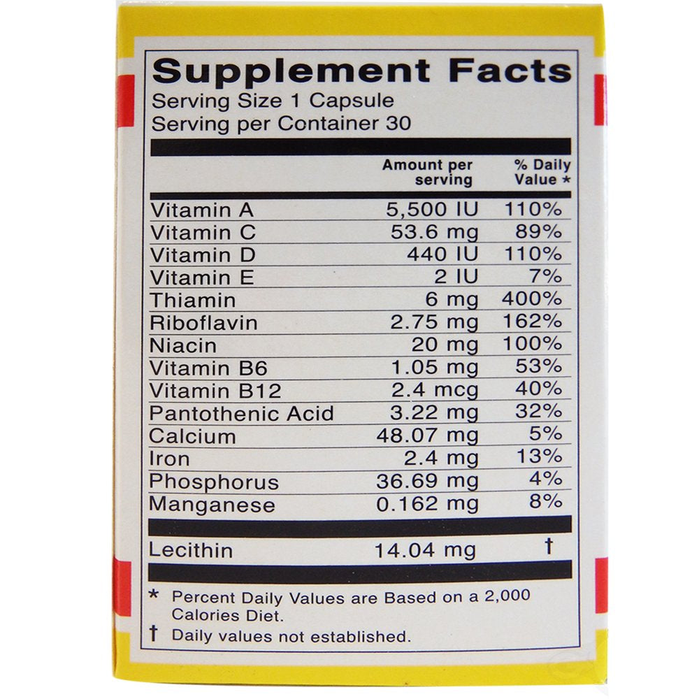 Vital Fuerte Regular Dietary Supplement 30 Cap - Suplemento Multivitaminico (Pack of 1)