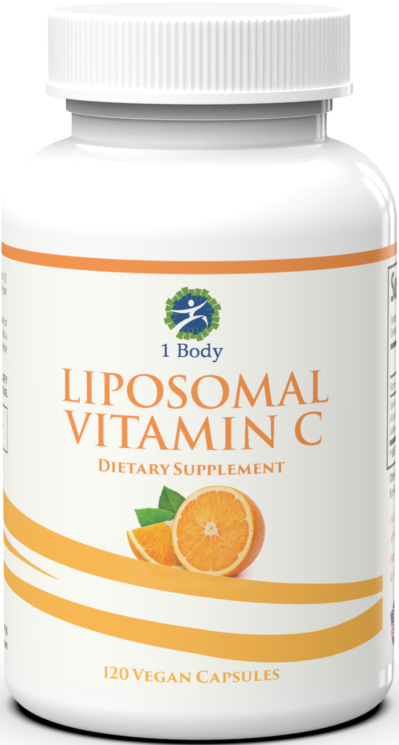 1 Body High Absorption Liposomal Vitamin C 1200Mg Collagen Support Dietary Supplement, VIT C Ascorbic Acid Pills, 120 Capsules