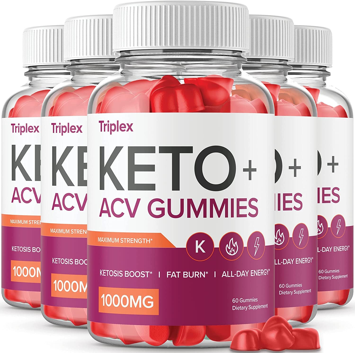 (5 Pack) Triplex Keto ACV Gummies - New Formula- Triplex Keto Gummies Triplex Keto Gummy (300 Gummies)