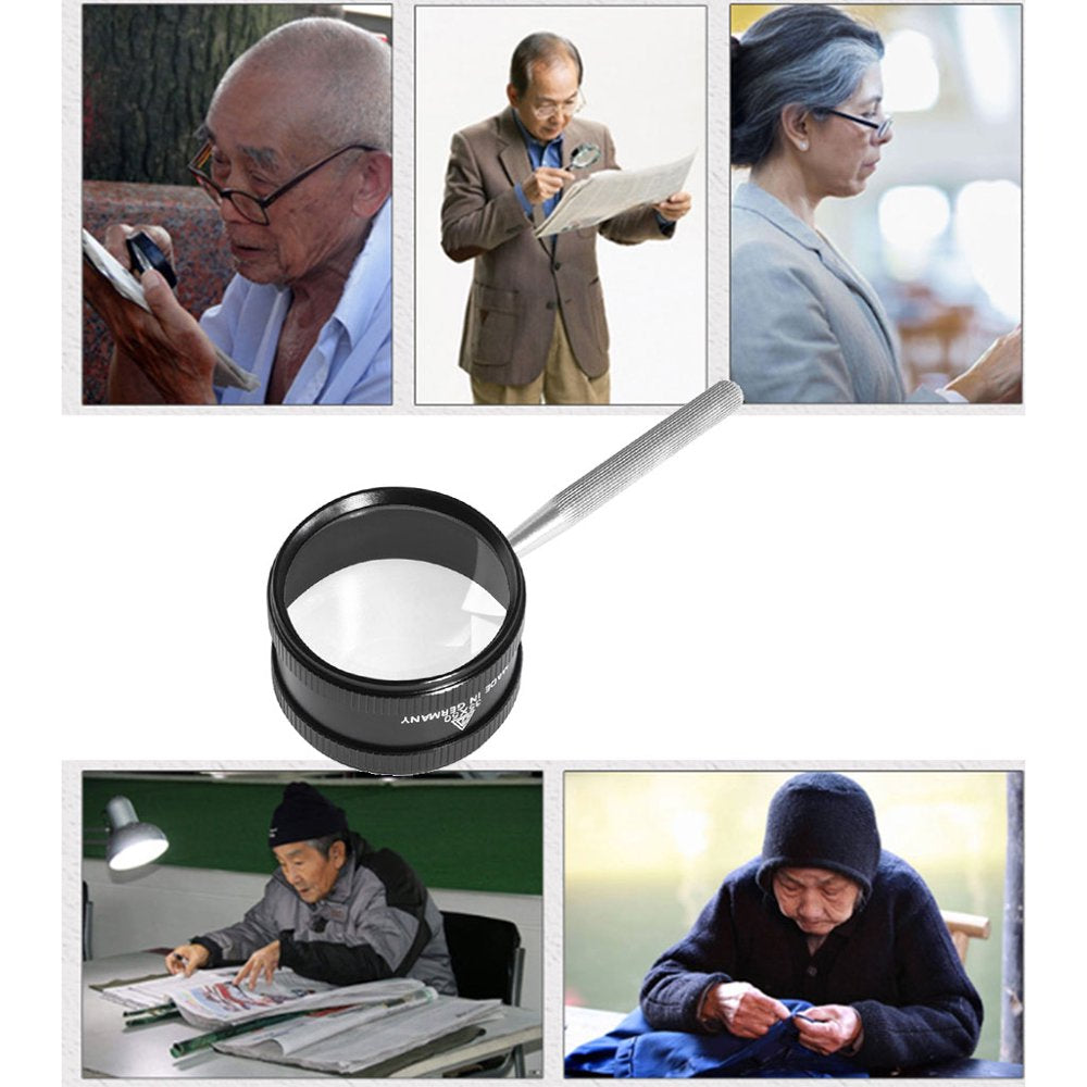 Magnifying Glass 35X Handheld Magnifier Magnifying Glasses for Reading Close Work Hobbies Inspection Science & Crafts