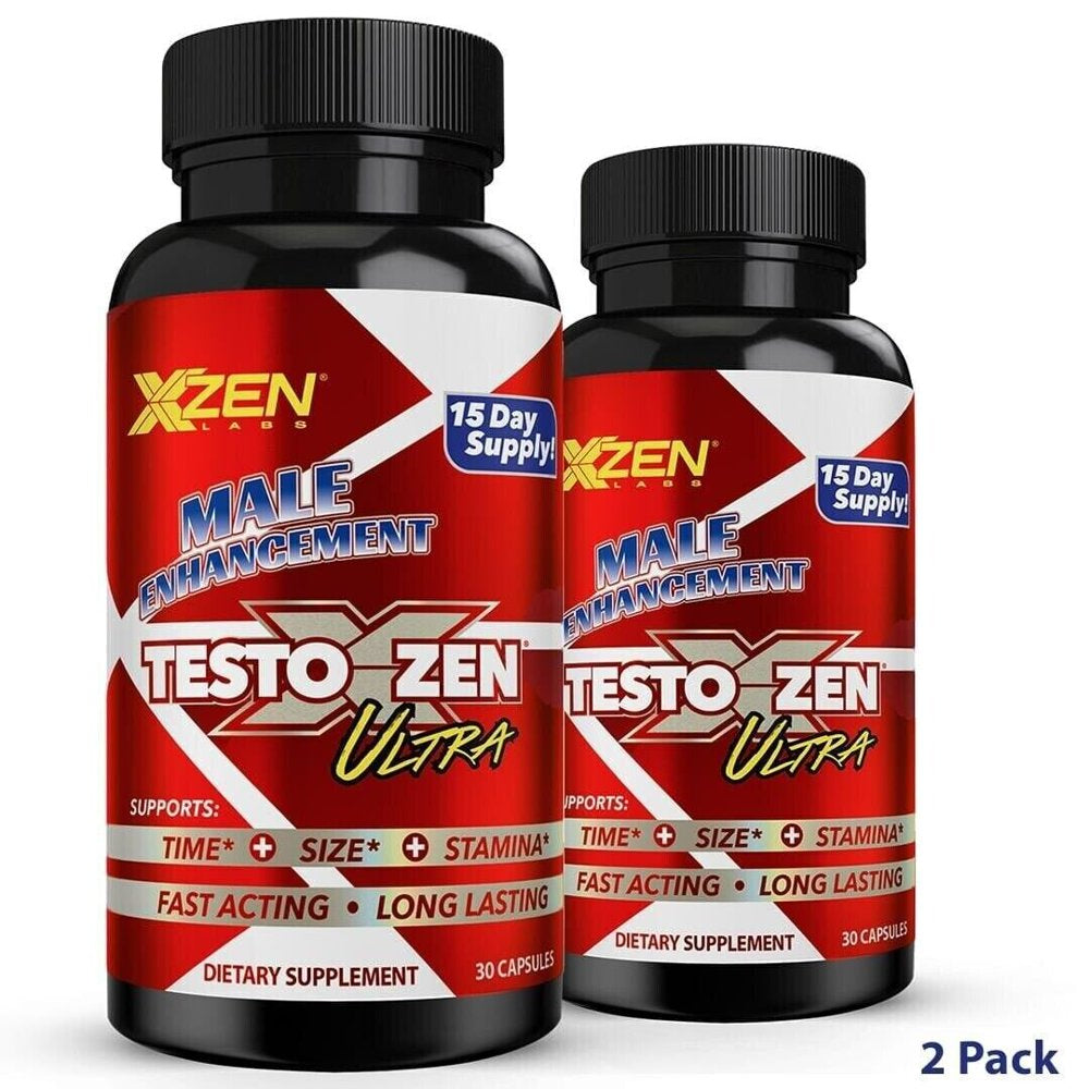 Testosterone Booster Male Enhancement Longer Stamina Thicker Sex Pills Men 30 Capsules (2 Pack)