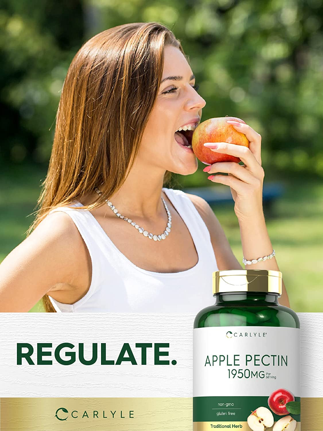 Carlyle Apple Pectin | 1950Mg | 150 Capsules | Non-Gmo & Gluten Free Herbal Supplement