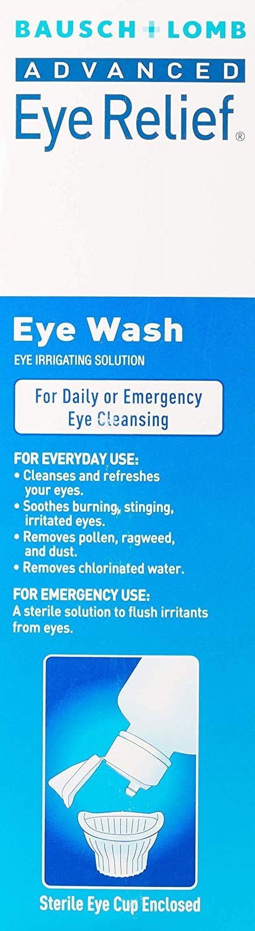 Bausch & Lomb Advanced Irrigating Solution Eye Relief Eye Wash, 4 Floz,- 2 Pack