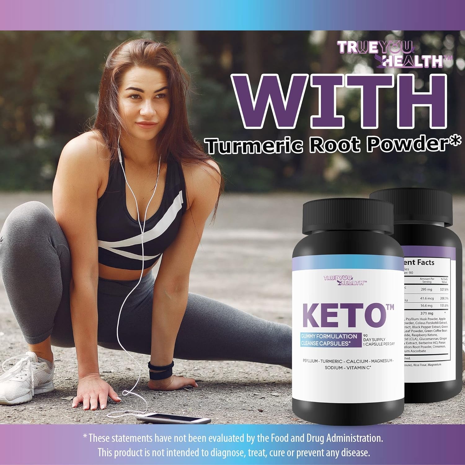 3X Keto Gummy Formulation Cleanse Capsules 90 Day Supply 1 Capsule per Day - Help Detox Cleanse Waste & Toxins with Keto Apple Cider Vinegar Cleanse - Contains Calcium, Magnesium, Psyllium Cleanse