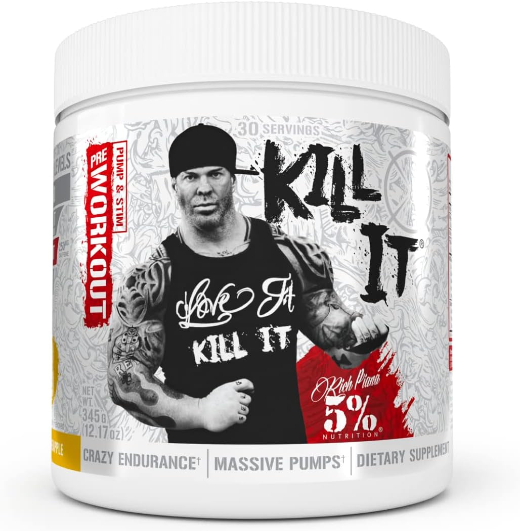 5% Nutrition Rich Piana Bundle | Alldayyoumay BCAA Powder + Kill It Pre-Workout (Mango Pineapple)