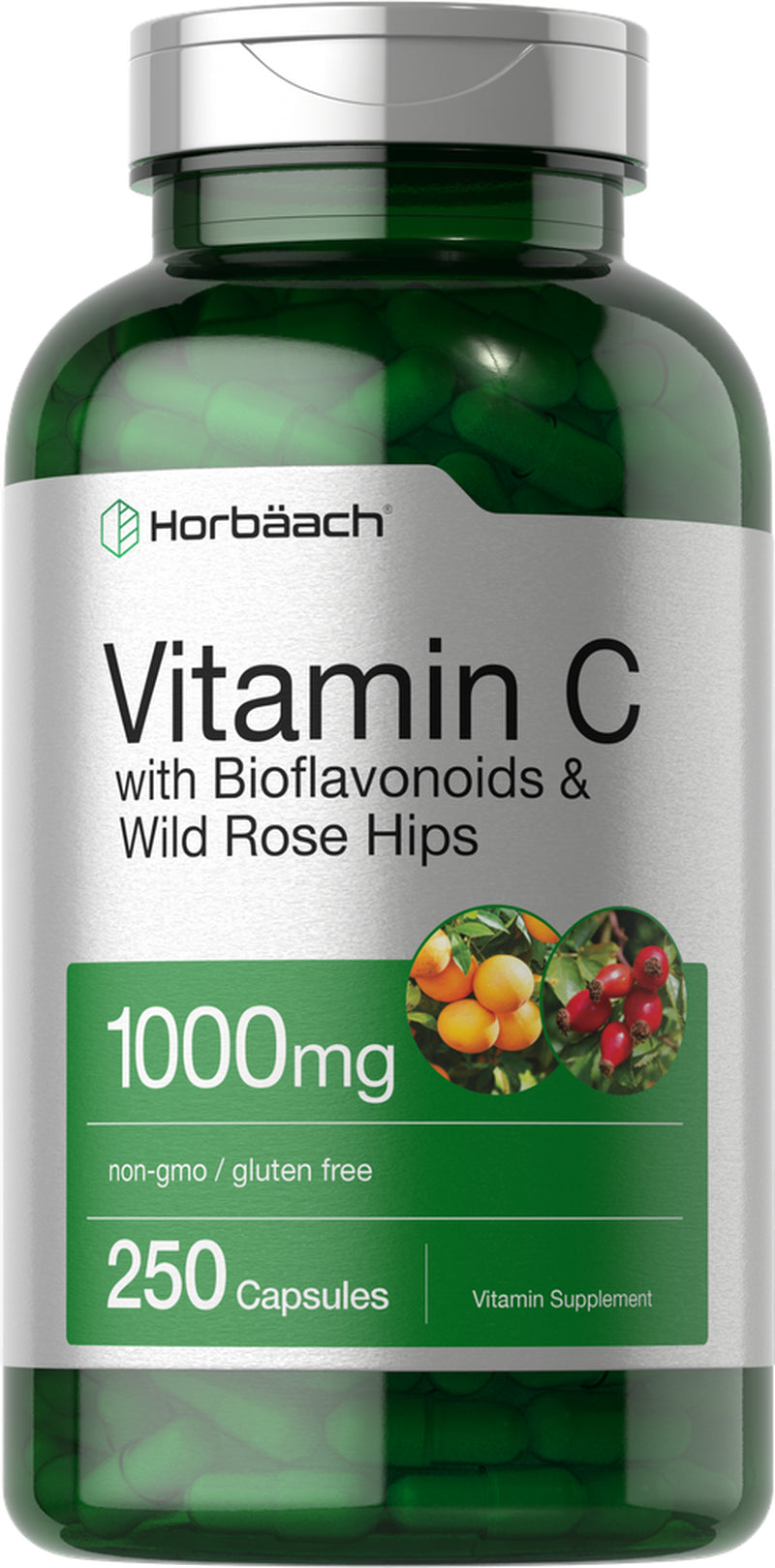 Vitamin C 1000Mg | 250 Capsules | with Bioflavonoids & Rose Hips | by Horbaach