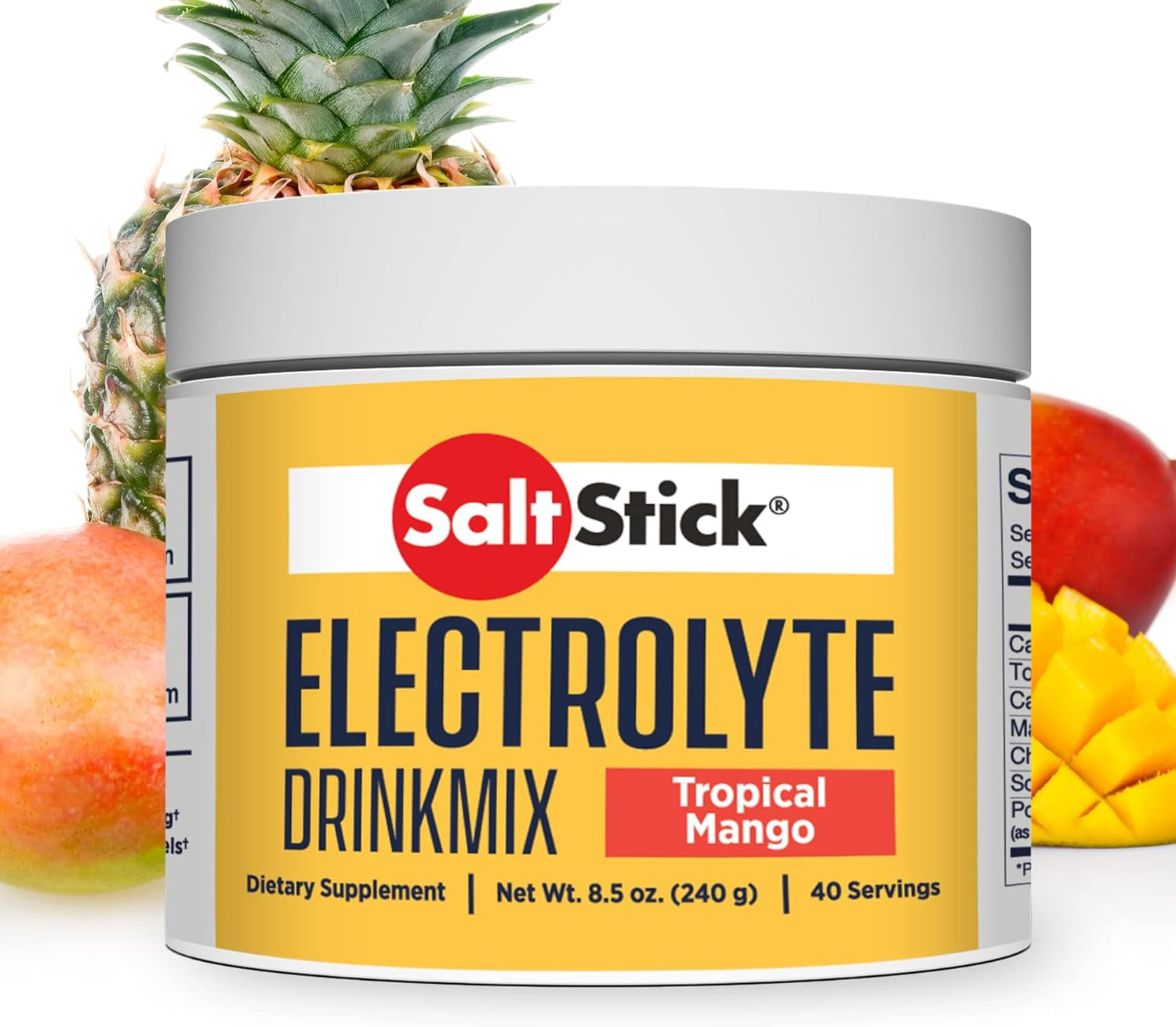 Saltstick Drinkmix Electrolyte Powder Sugar Free | Zero Sugar Electrolyte Drink Mix for Hydration | No Artificial Sweeteners | Tropical Mango | 40 Servings