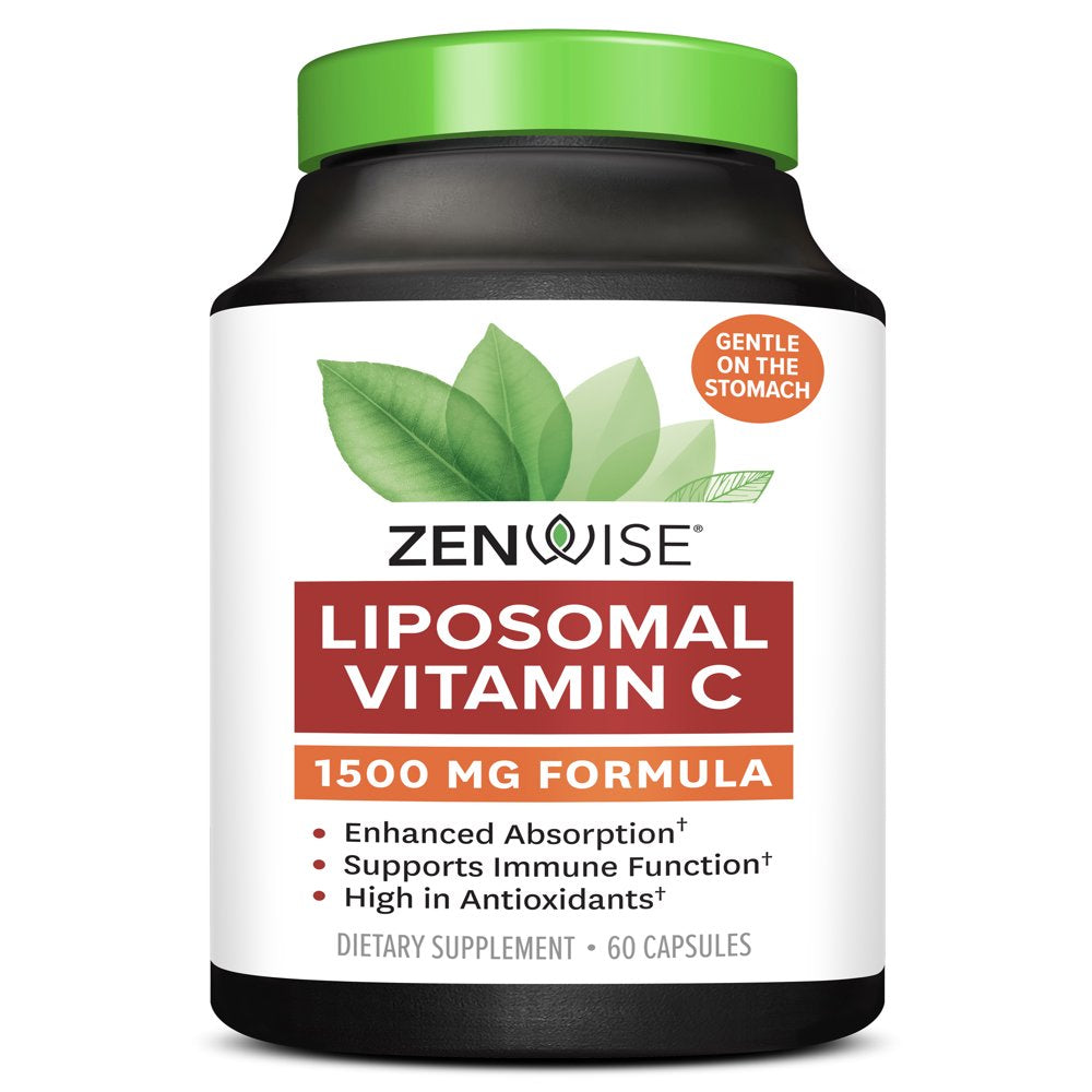 Zenwise Vitamin C Liposomal Ascorbic Acid – 1450 MG of Organic Highly Bio Available Vitamin C for Immune Health, Natural Energy Boost, and Skin Care Support