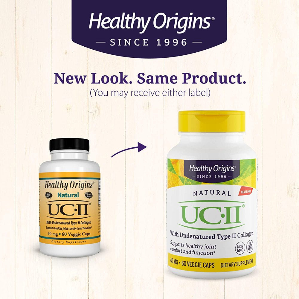 Healthy Origins UC-II 40 Mg (Undenatured Type II Collagen, Non-Gmo, Gluten Free, Joint Support), 60 Veggie Caps