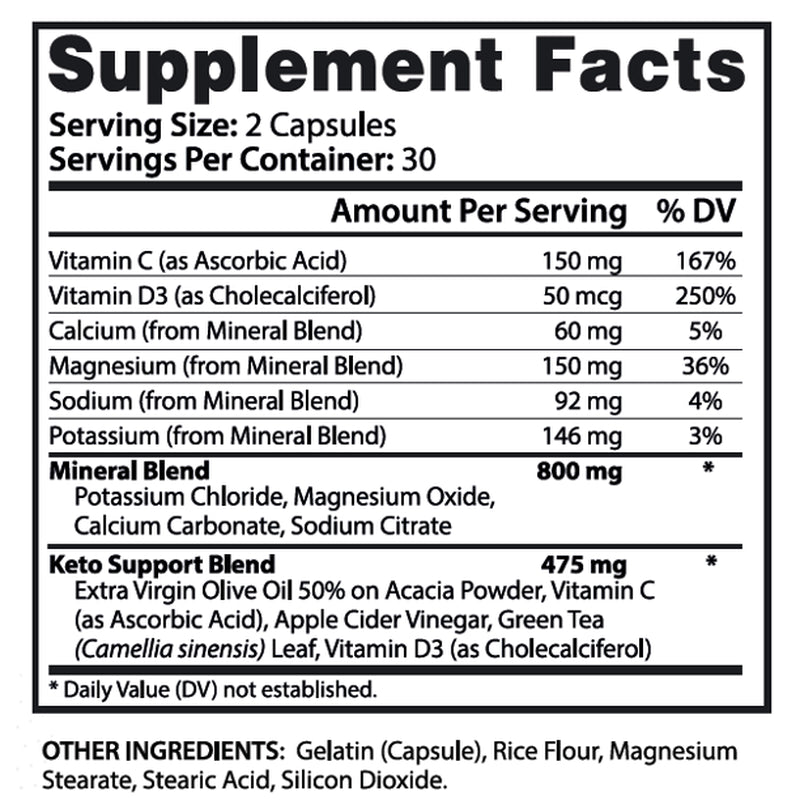 Active Keto ACV Pills 1275Mg Dietary Supplement 60 Capsules