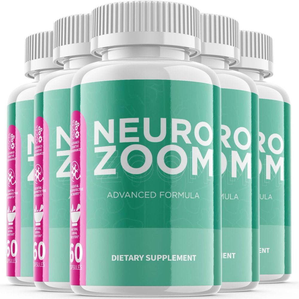 (5 Pack) Neuro Zoom - Brain Boost Supplement - Dietary Supplement for Focus, Memory, Clarity, Cognitive - Advanced Nootropic Support Formula for Maximum Strength - 300 Capsules