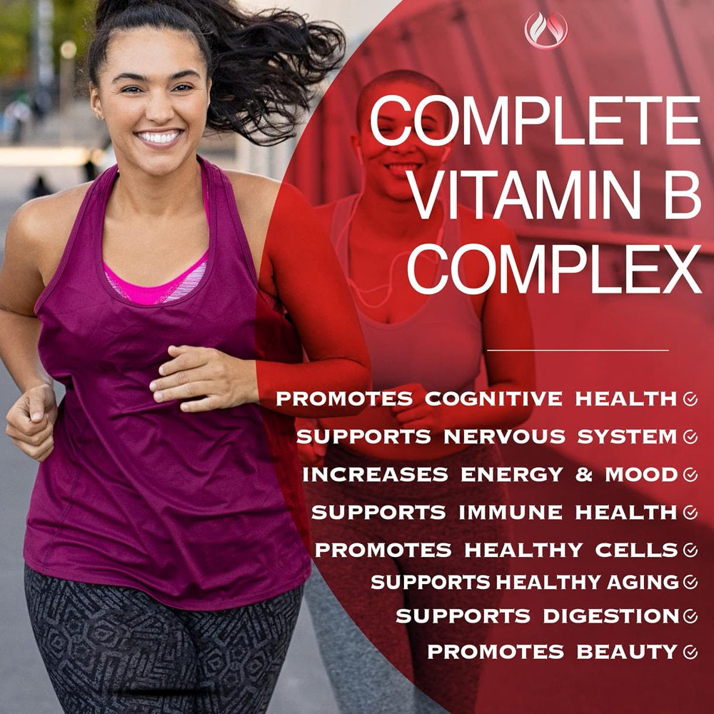 Vitamin B12 2000 Mcg 60 Capsules, Vitamin B Complex Energy Supplement, Metabolism Booster with Vitamin B-12, B6, B7 as Biotin, B3 as Niacin, Folic Acid, B1, B2, B5, B9 & Vitamin C - 60 Ct.