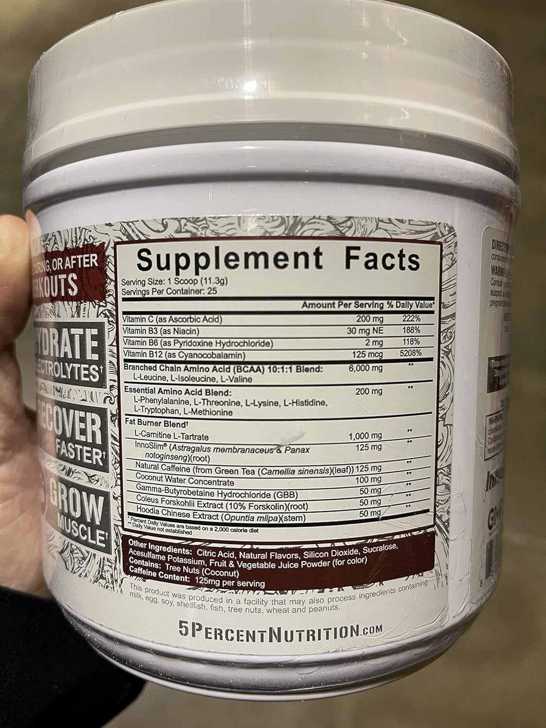 5% Nutrition Rich Piana Alldayyou Shred BCAA Powder | Amino Acid Supplement for Weight Loss | Elite Fat Burning Pre Workout for Energy, Hydration, Endurance & Recovery (Southern Sweet Tea)