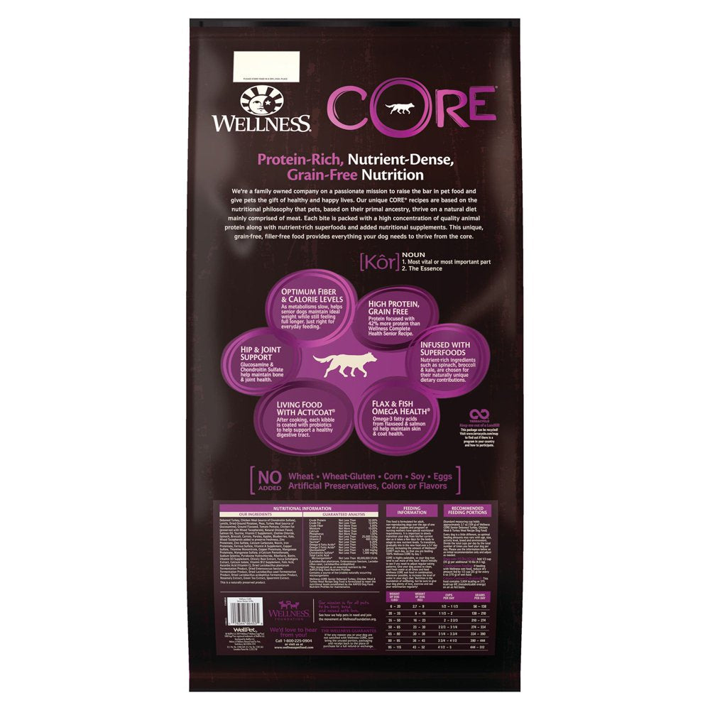 Wellness CORE Natural Grain Free Dry Dog Food, Senior, 24-Pound Bag