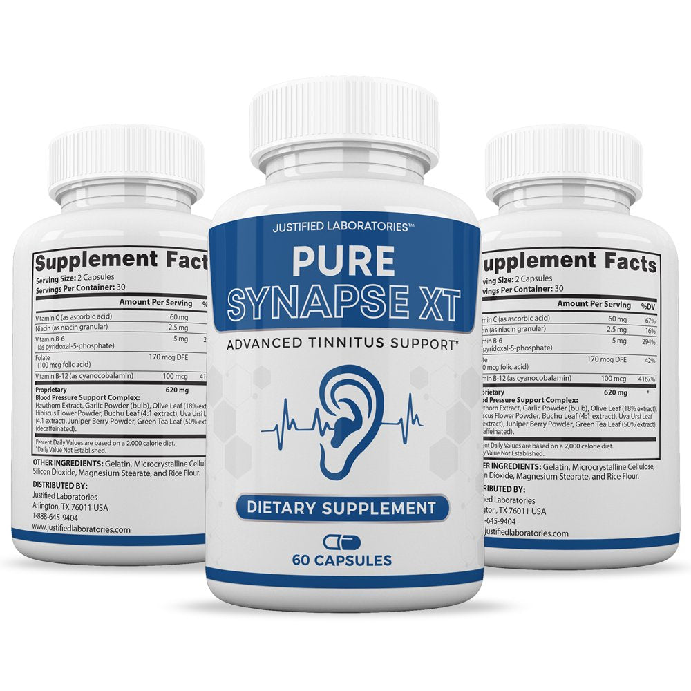 (5 Pack) Justified Laboratories Pure Synapse XT Tinnitus 300 Capsules Supplement