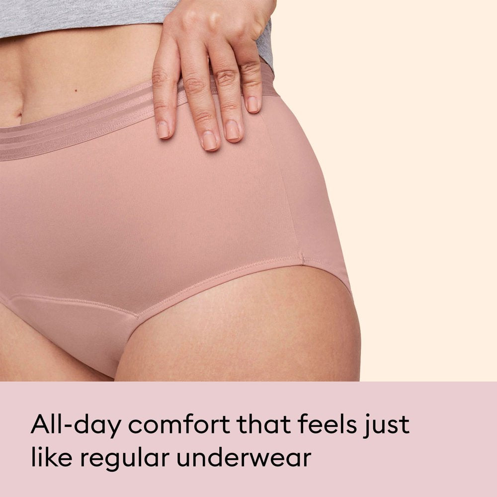 Thinx for All Leaks Light Absorbency Hi-Waist Bladder Leak Underwear, Extra Large, Desert Rose