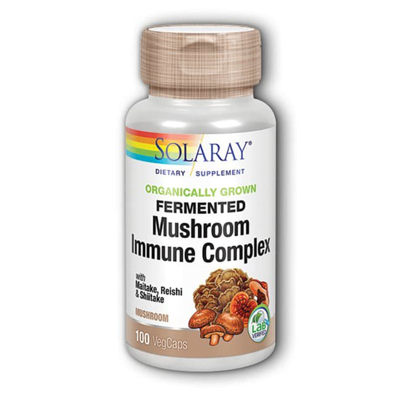 Solaray Organically Grown Fermented Mushroom Immune Complex 600 Mg | Healthy Immune Function Support | 100 Vegcaps