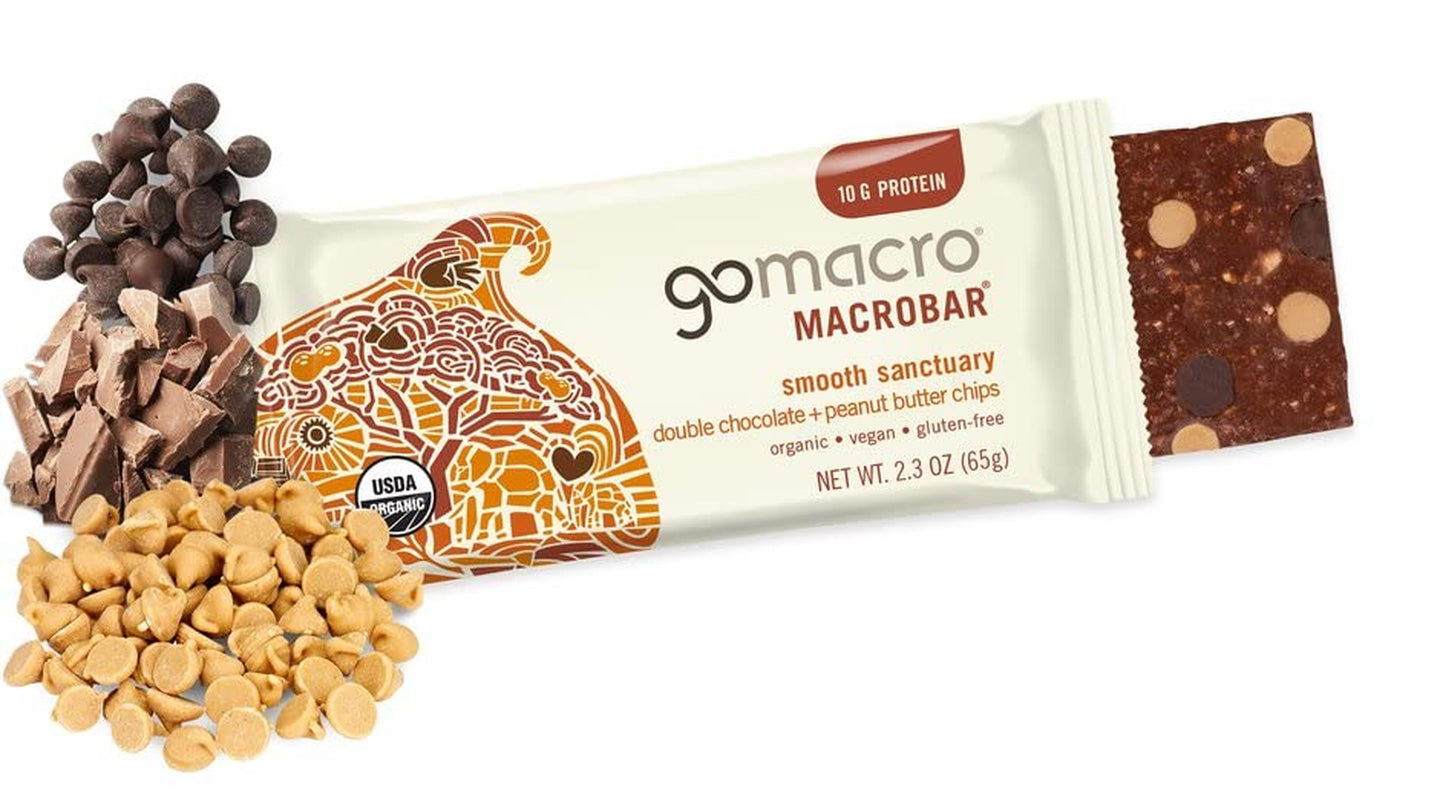 Gomacro Macrobar Organic Vegan Protein Bars Variety Pack - 2.3 Ounce Bars (12-Pack)