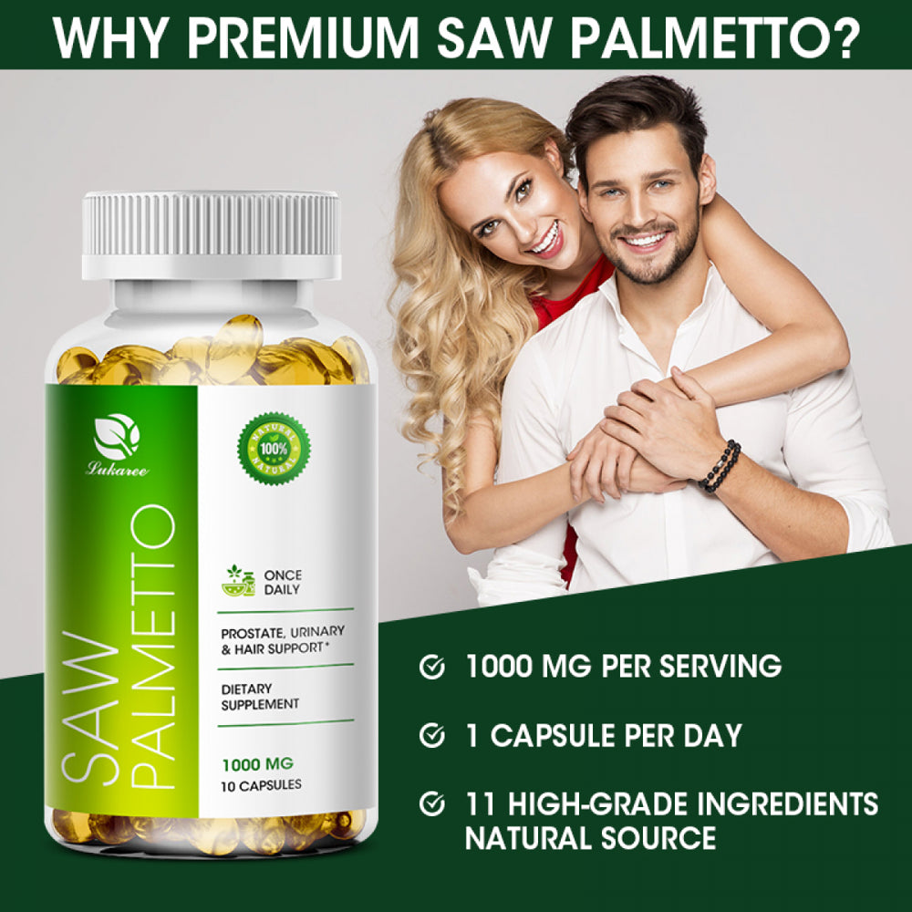 (2 PACK) Lukaree Saw Palmetto Extract 1000Mg | 240 Vegan Capsules | Non-Gmo and Gluten Free Formula | from Saw Palmetto Berries