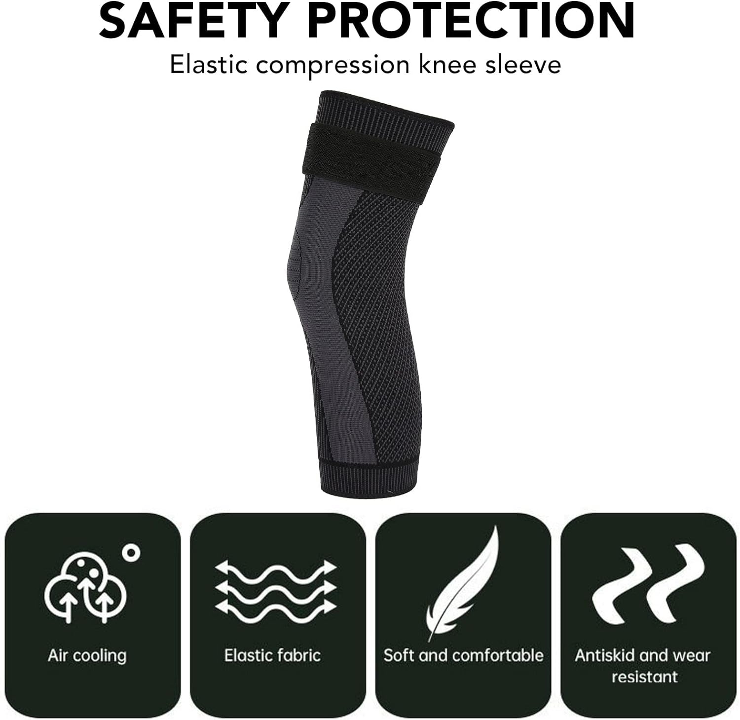 Kadimendium Knee Brace, Knee Sleeve Cushioning Adjustable Protection for Men Women for Workout