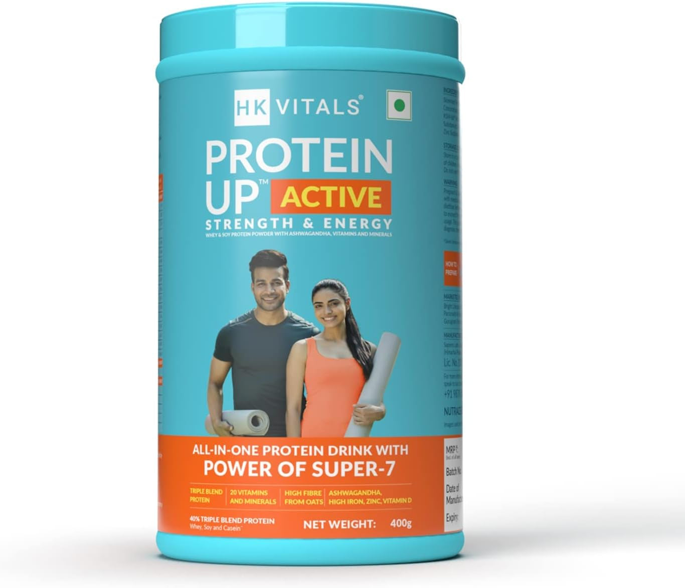 Goldy Vitals Proteinup Active,All in One Triple Blend Protein for Strength, Immunity, and Stress-Relief (Chocolate, 400 G / 0.88 Lb)