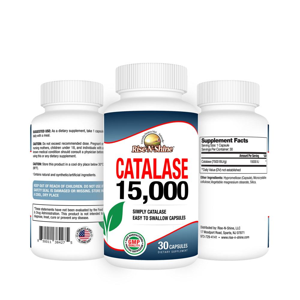 Rise-N-Shine, Catalase 15,000, Dietary Supplement with Pure Catalase, 30 Count