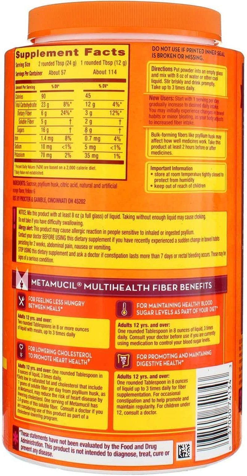 With 100% Natural Psylluim Fiber, Orange, 48.2-Ounce Bottle (Pack of 2)