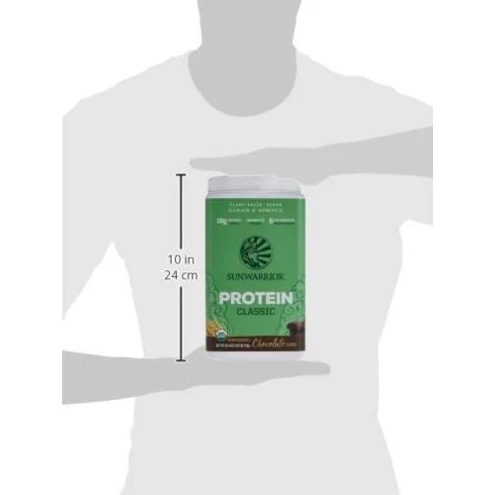 Sunwarrior Chocolate Protein Classic plus with BCAA | Organic Vegan Protein Powder, Chocolate, 750G