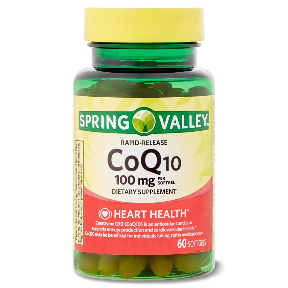 Spring Valley Rapid-Release Coq10 Heart Health Dietary Supplement Softgels, 100 Mg, 60 Count