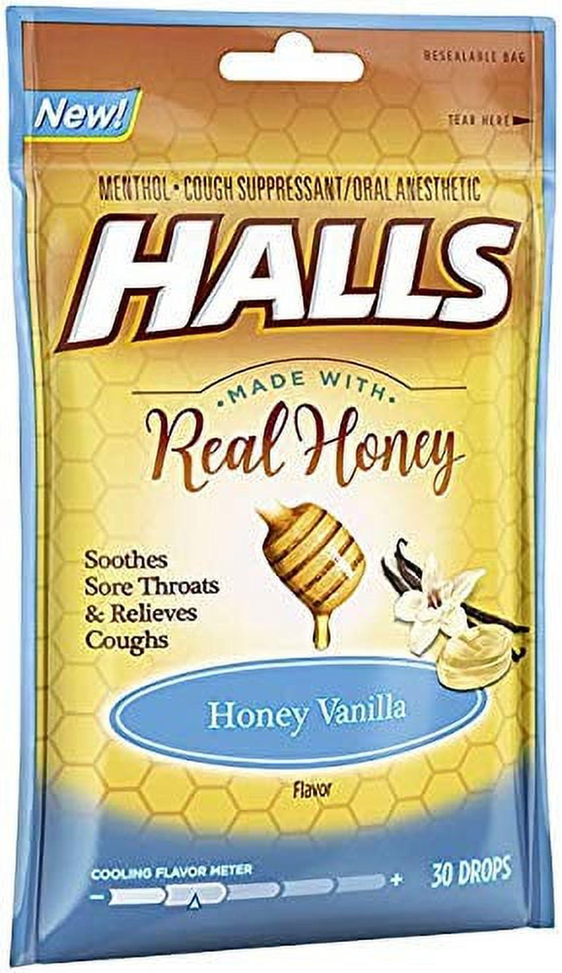 Halls Real Honey Cough Drops