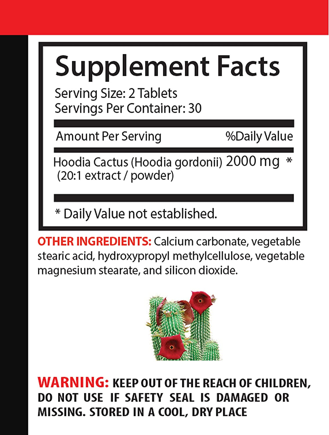 VIP VITAMINS Digestion for Women - HOODIA GORDONII (Cactus) 2000 20:1 Extract - Hoodia Cactus Pills, 2 Bottles (120 Tablets)