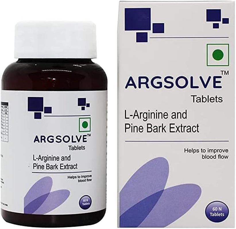 Metrol ARGSOLVE (60 Tablets) | L-Arginine(1000Mg) and Pine Bark Extract |