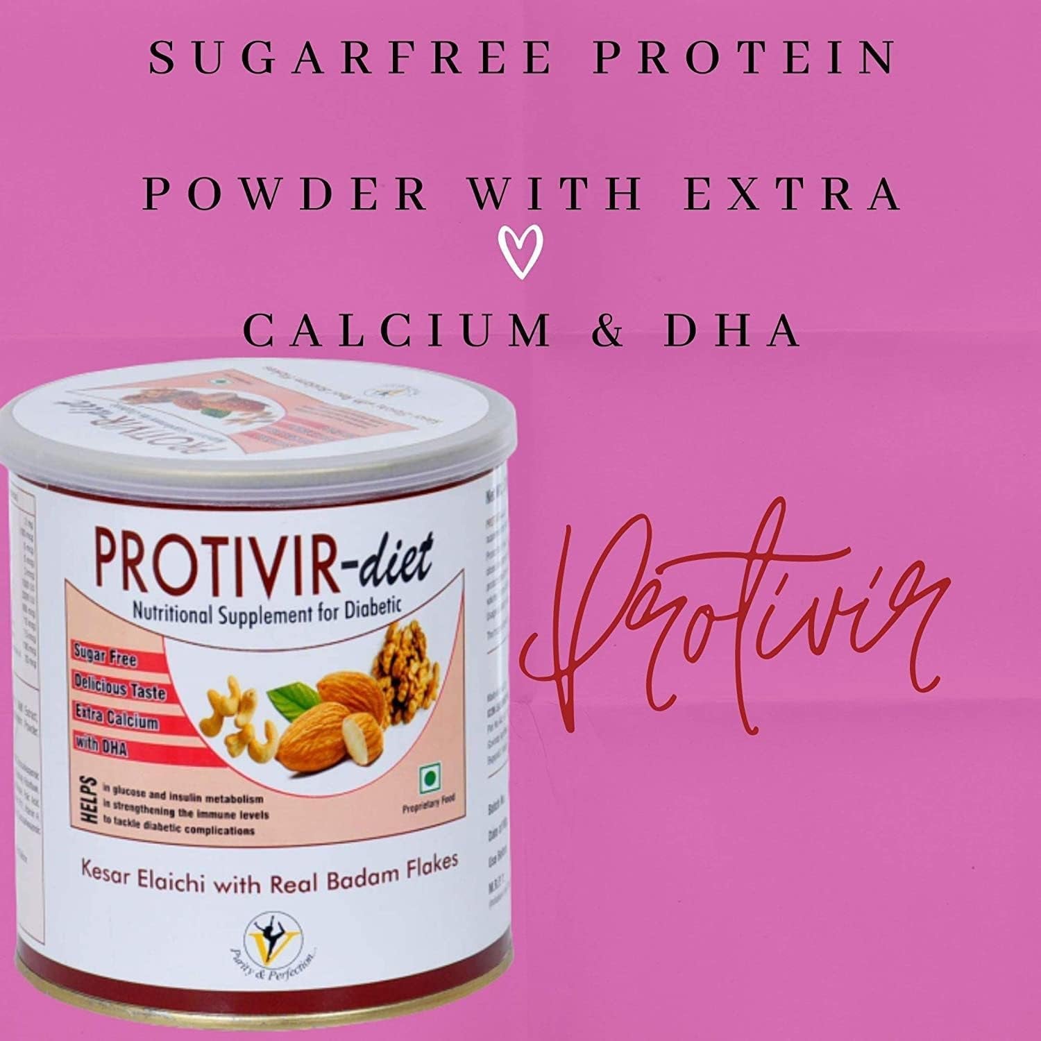 TARIN Virgo Healthcare PROTIVIR Diet - Diabetic & Pre-Diabetic Care Sugarfree Protein Powder with 40% Whey Protein (200 Gm)