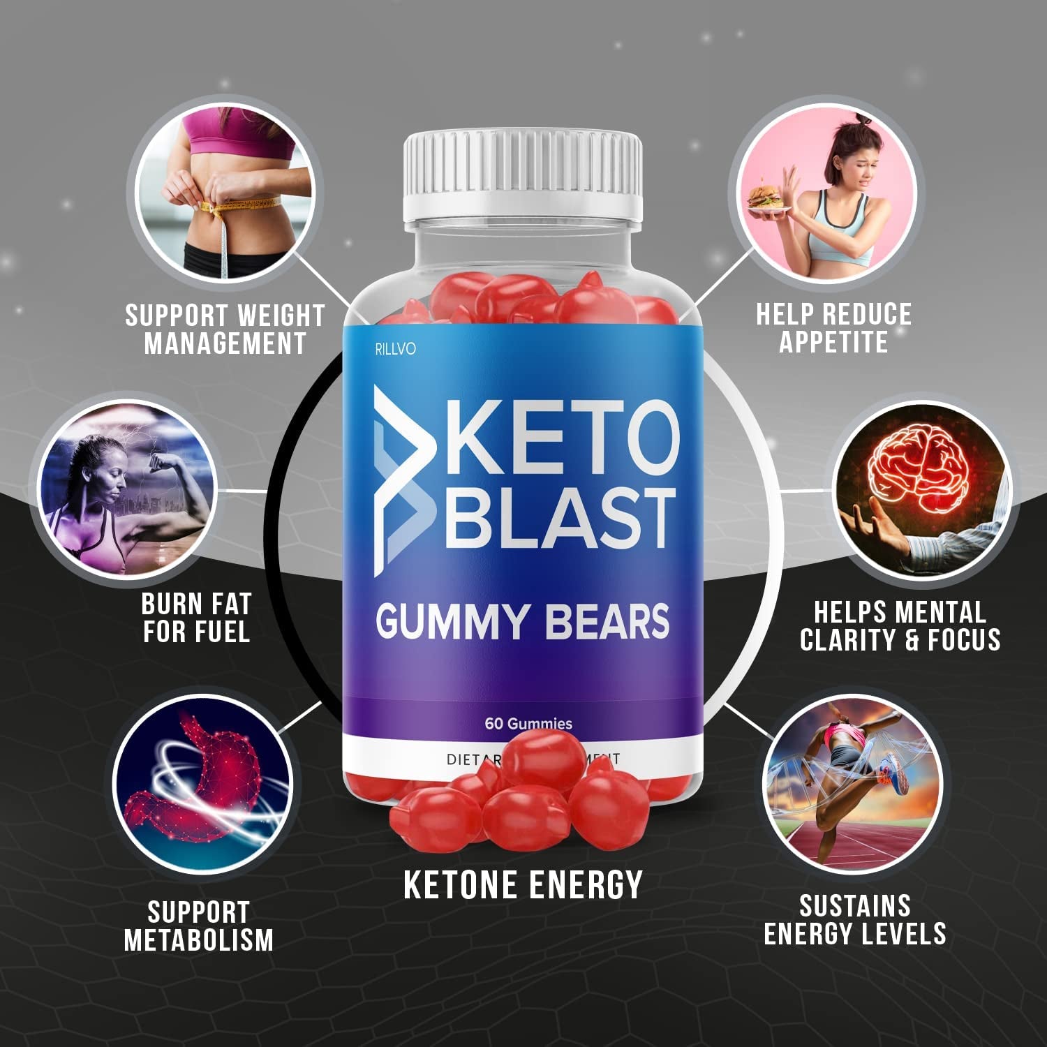 (2 Pack) Keto Blast Gummies Advanced Ketogenic Formula (120 Gummies)