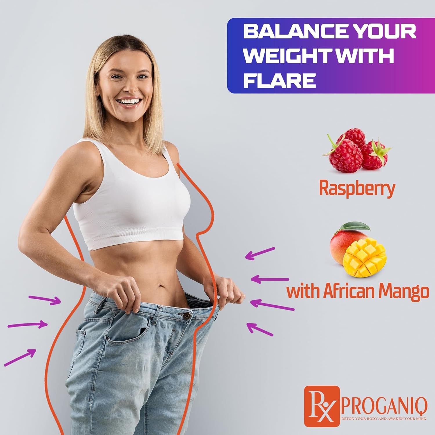 X PROGANIQ Flare Raspberry Ketone Drops with African Mango - Extra Strength for Optimal Weight Management - Fast Absorbing Appetite Control Formula with L-Carnitine, L-Arginine, EGCG for Men and Women