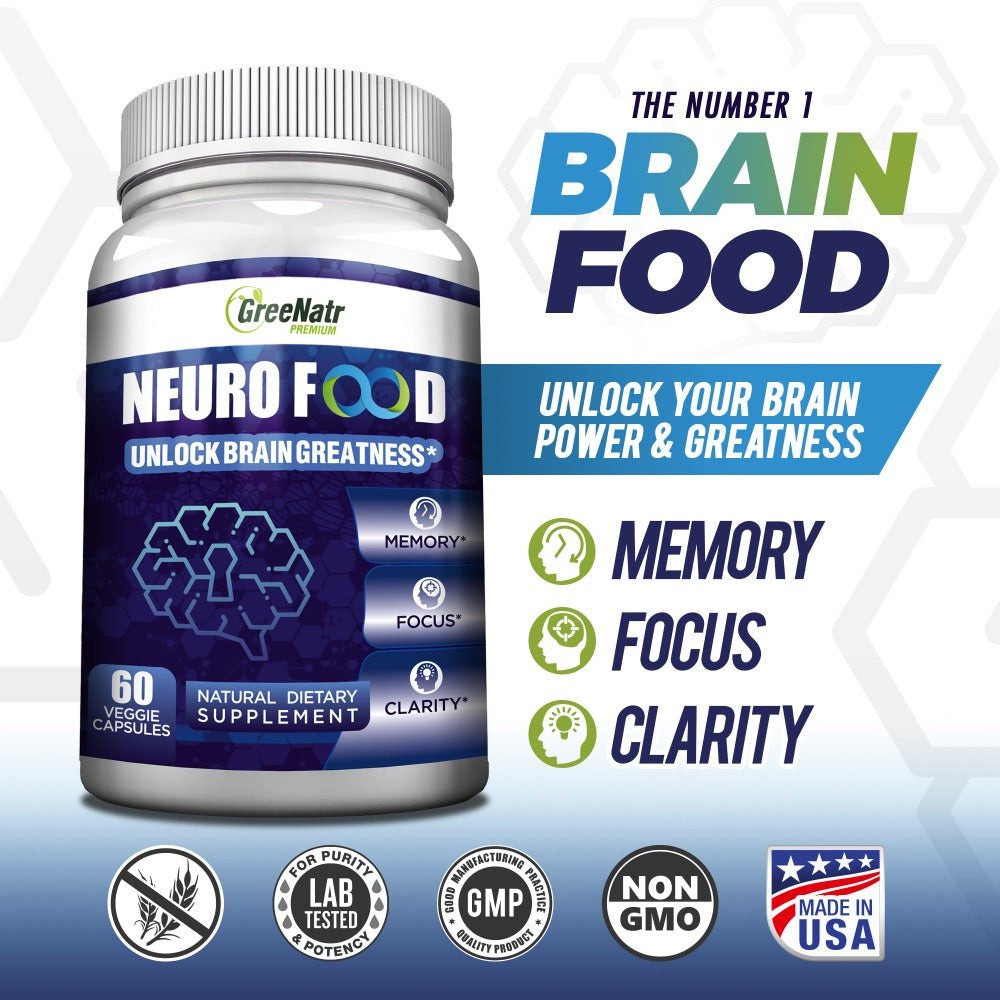 Greenatr Neuro Food | Brain Supplement to Enhance Memory, Energy, Focus and Clarity