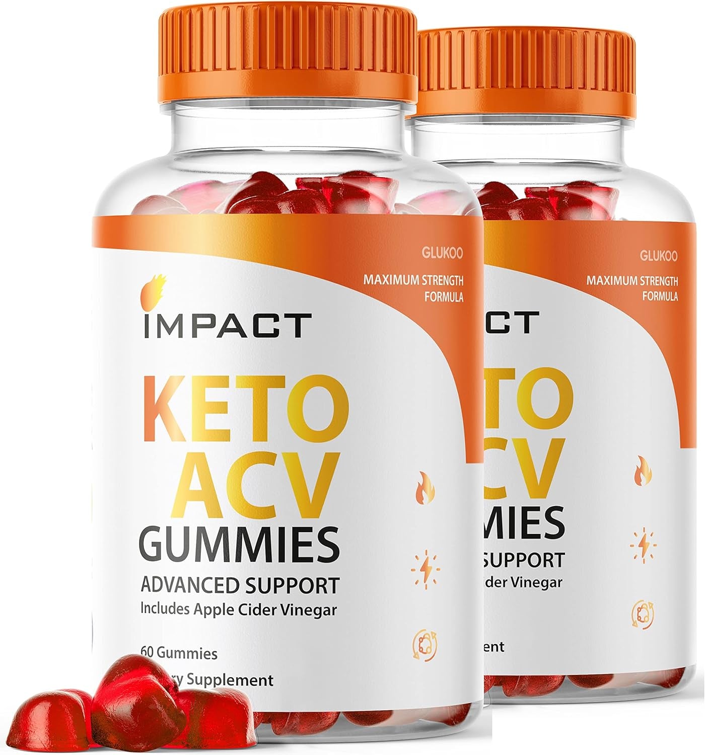 (2 Pack) Impact Keto ACV Gummies Advanced Weigth Loss - Impactketo ACV Gummys Apple Cider Vinegar, Advanced Impact Keto Apple Gummy S for Health, Impactgummies plus Appetite Gummie, Keto for 60 Days