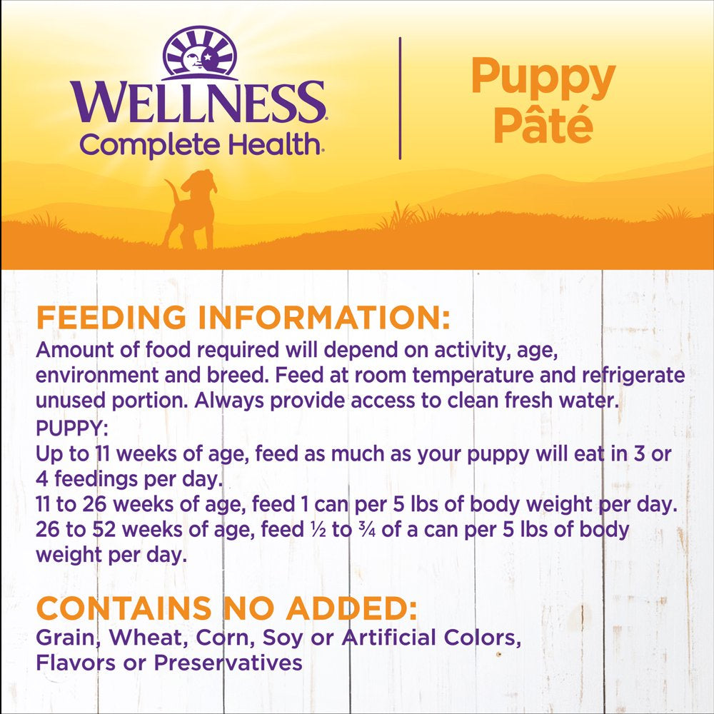 Wellness Complete Health Natural Wet Canned Puppy Food, Puppy Chicken & Salmon 12.5-Ounce Can (Pack of 12)