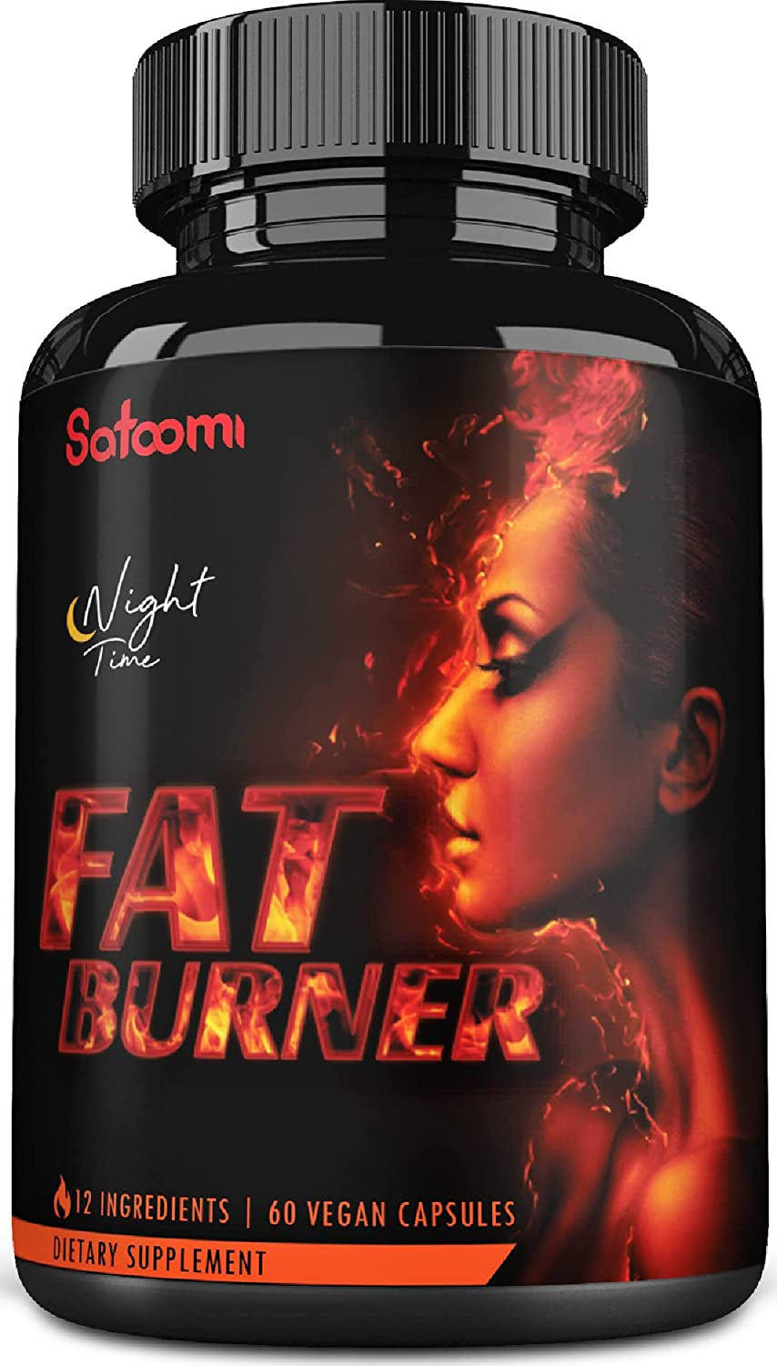 12In1 Night Time Fat Burner for Women - Vitamind.3, Garcinia Cambogia, White Kidney Bean, Ceylon Cinnamon, Gymnema Sylvestre, Lemon Balm - Metabolism & Body Support - 60 Capsules