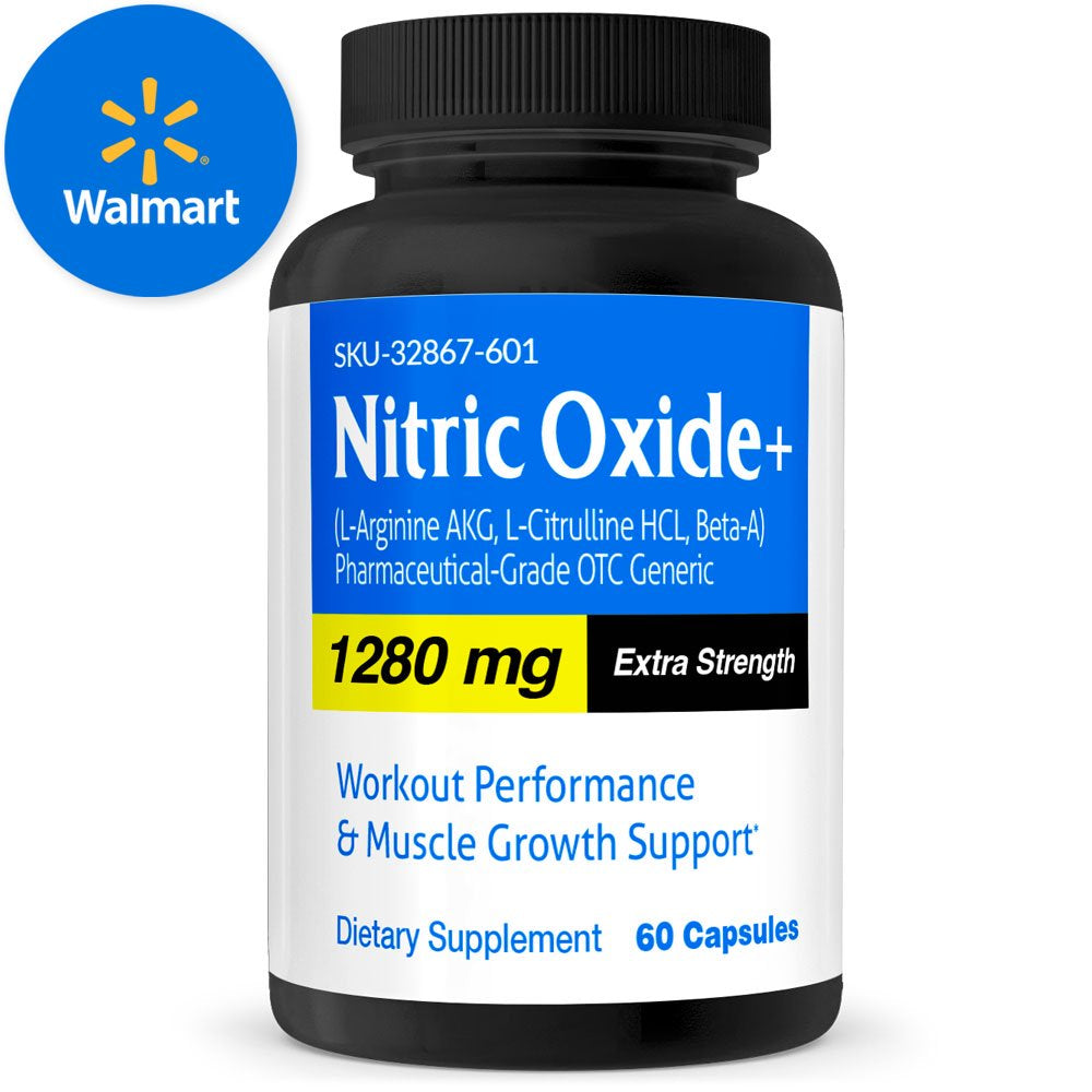 Nitric Oxide Pharmaceutical Grade OTC Nitric Oxide Supplement Booster, Men & Women, 60 Pills, Vitasource