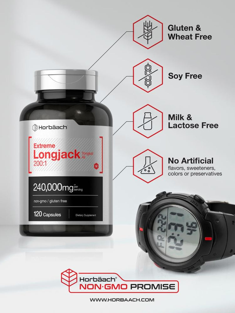 Longjack Tongkat Ali Extract | 240,000 Mg | 120 Capsules | by Horbaach