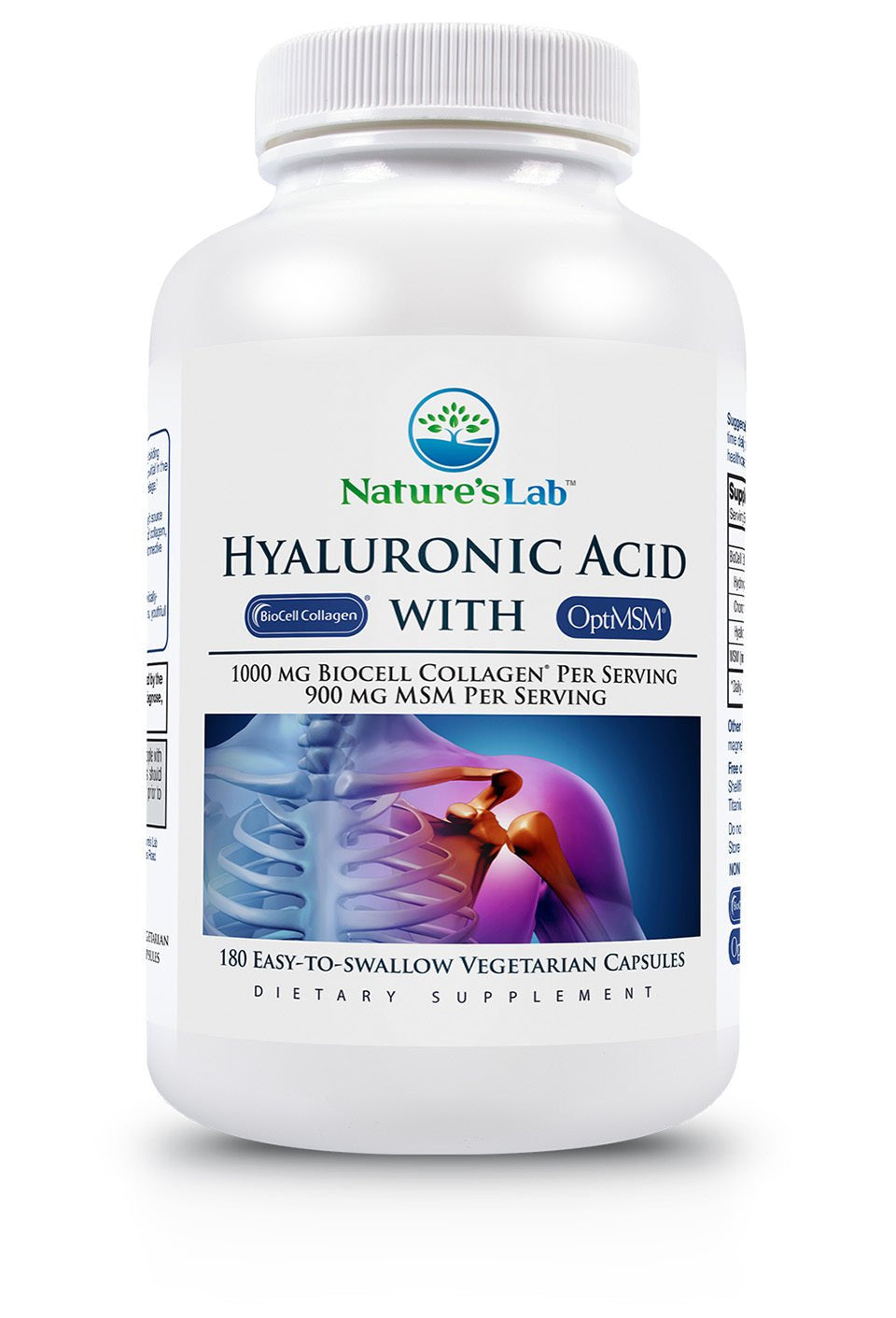 Nature'S Lab Hyaluronic Acid with Biocell Collagen, 180 Vegetarian Capsules