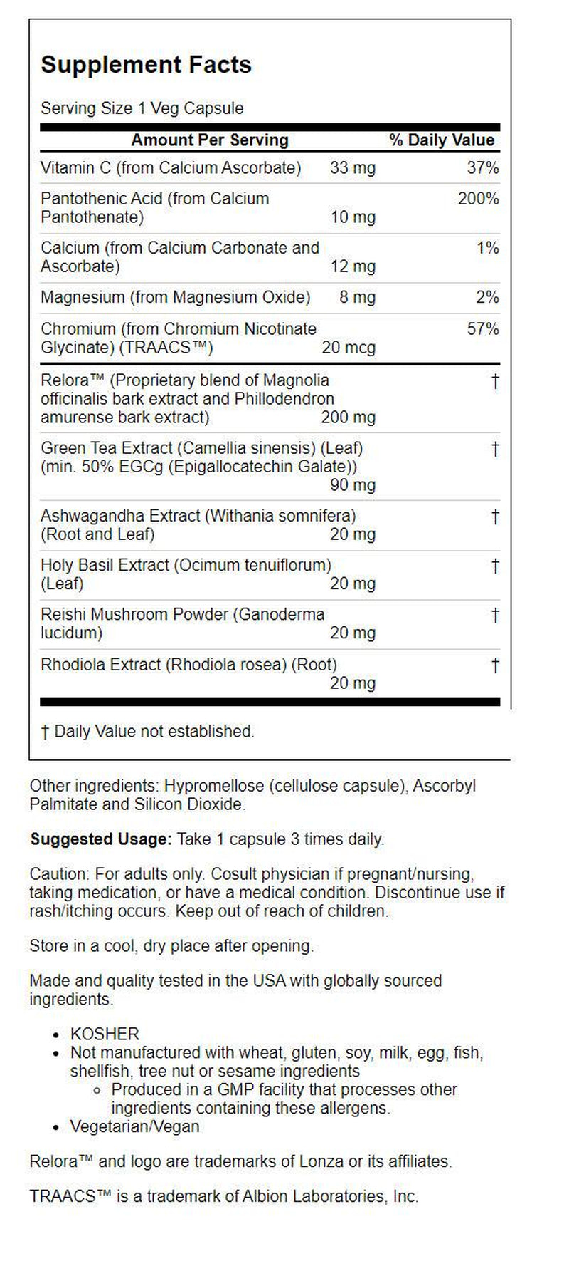 NOW Supplements, Adrenal Stress Support, Cortisol Support Formula* with Relora®, for Typical Everyday Stress*, Appetite Management*, 90 Veg Capsules