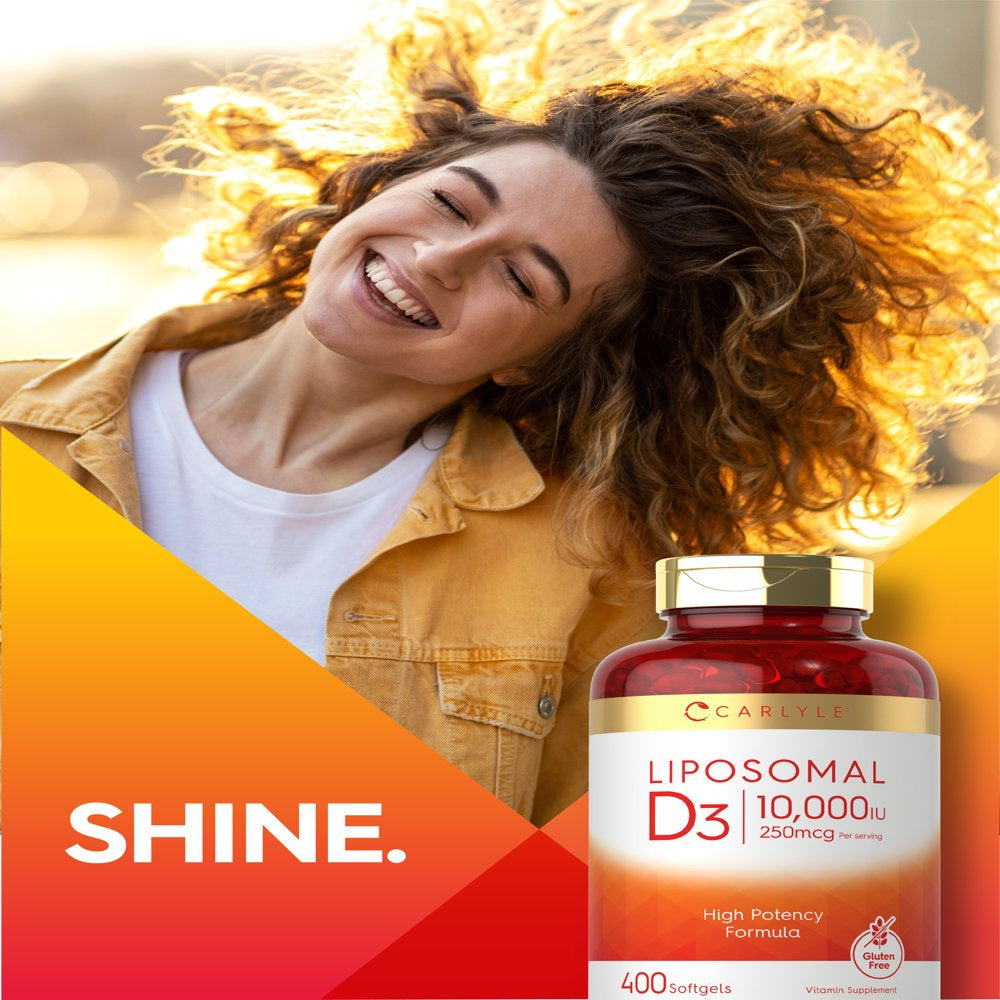Liposomal Vitamin D3 | 10,000Iu | 400 Softgels | High Potency | by Carlyle